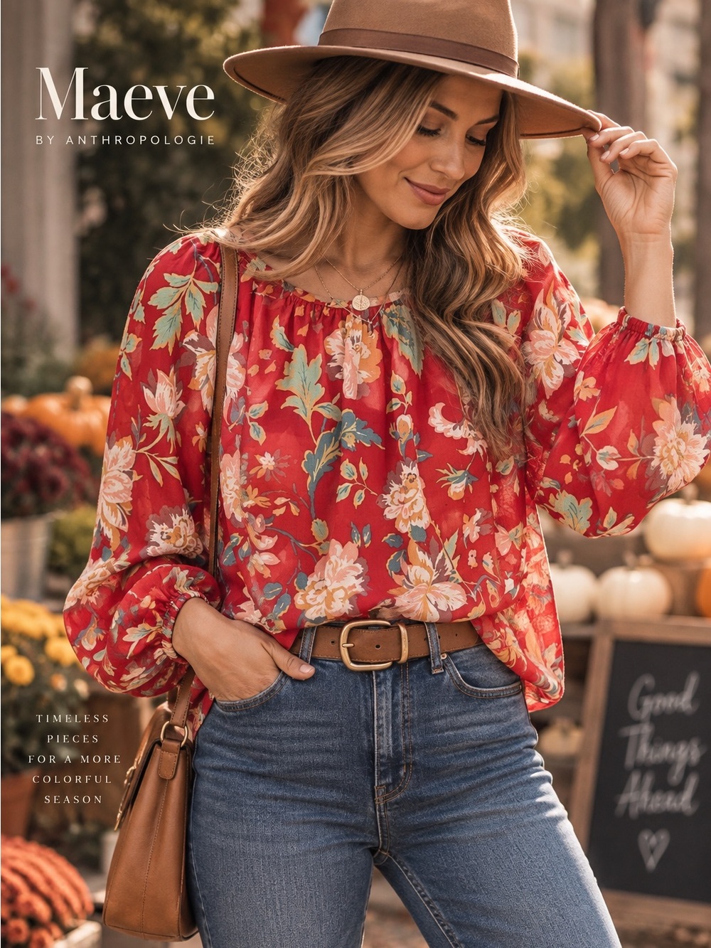 Maeve by Anthropologie floral blouse size small